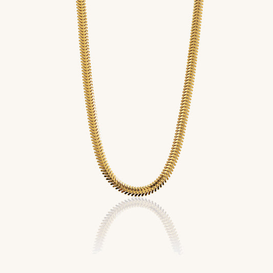 3mm Herringbone Gold Chain Necklace