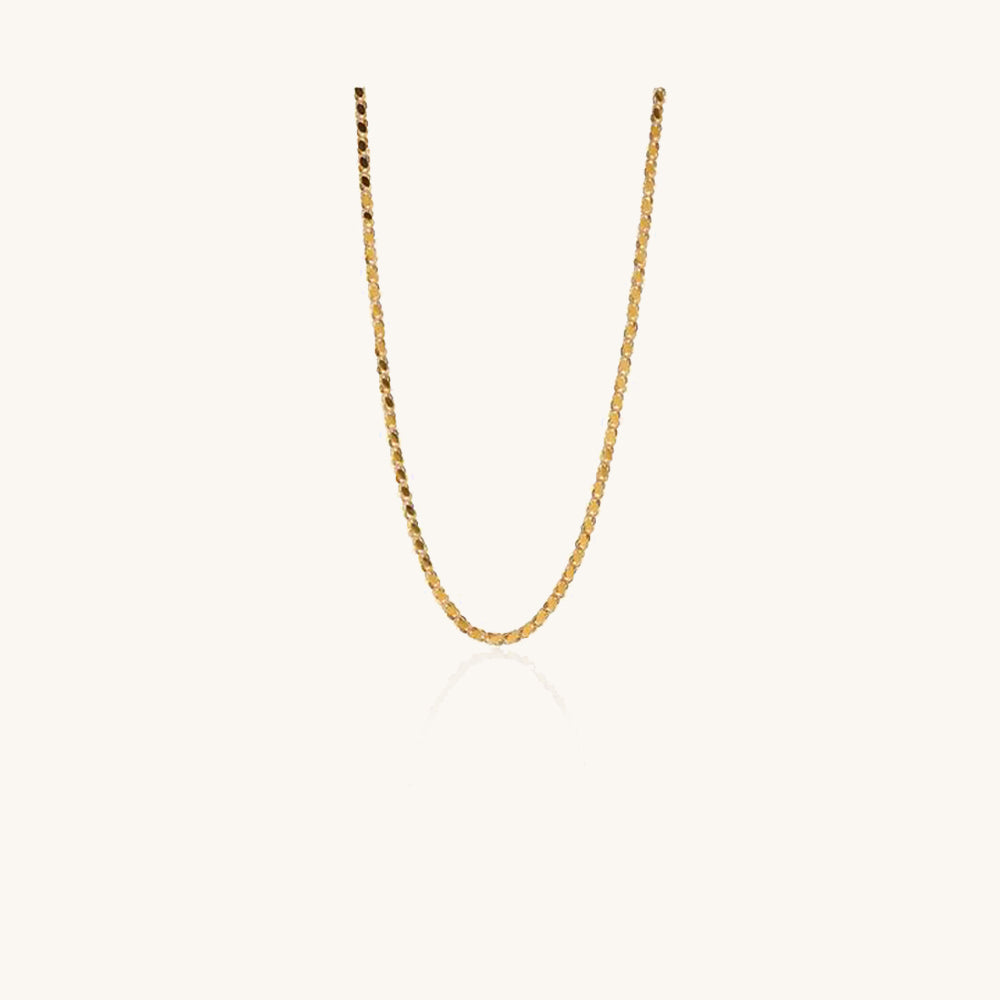 3mm Barley Chain Gold Necklace