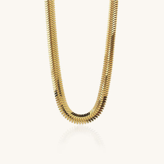 4mm Herringbone Gold Chain Necklace