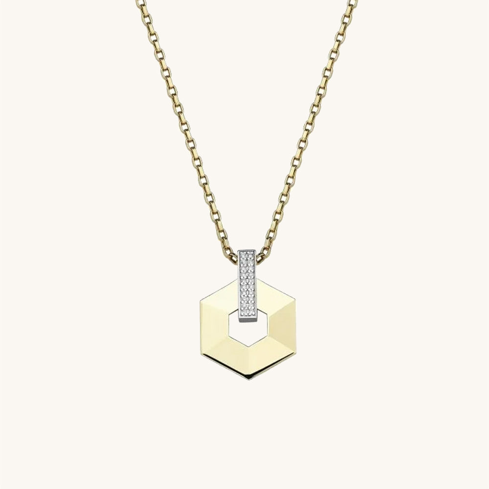 Hexagon Diamond Necklace