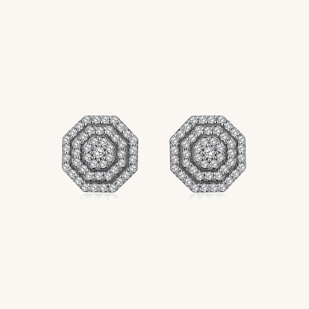 Octagon Diamond Earring