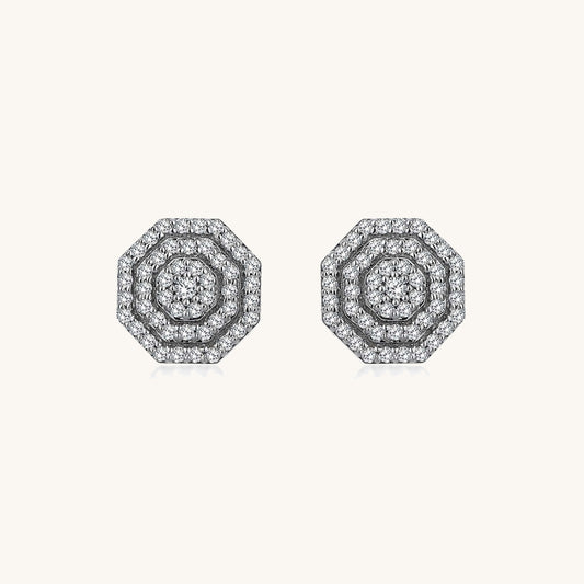 Octagon Diamond Earring