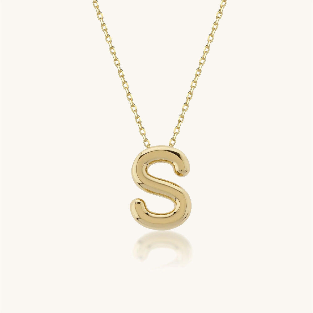 Balloon Letter Gold Necklace