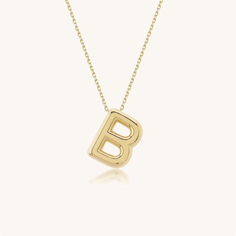 Balloon Letter Gold Necklace