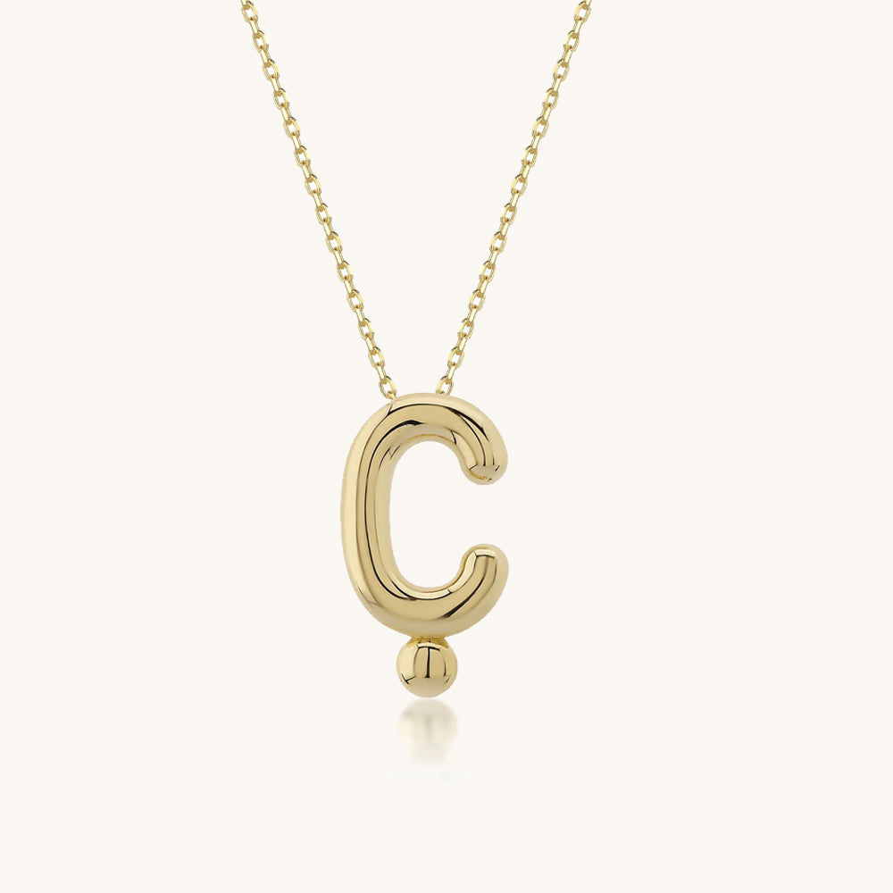 Balloon Letter Gold Necklace