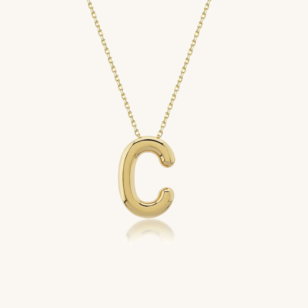 Balloon Letter Gold Necklace