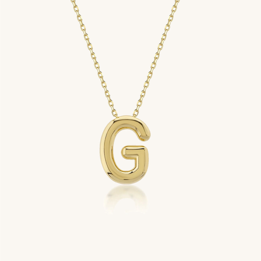 Balloon Letter Gold Necklace