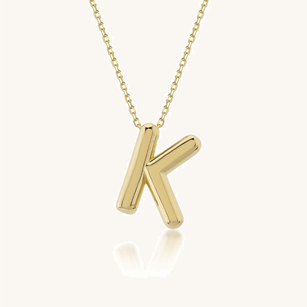 Balloon Letter Gold Necklace