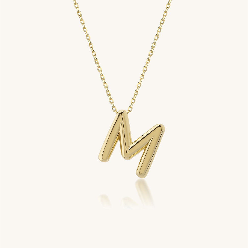 Balloon Letter Gold Necklace