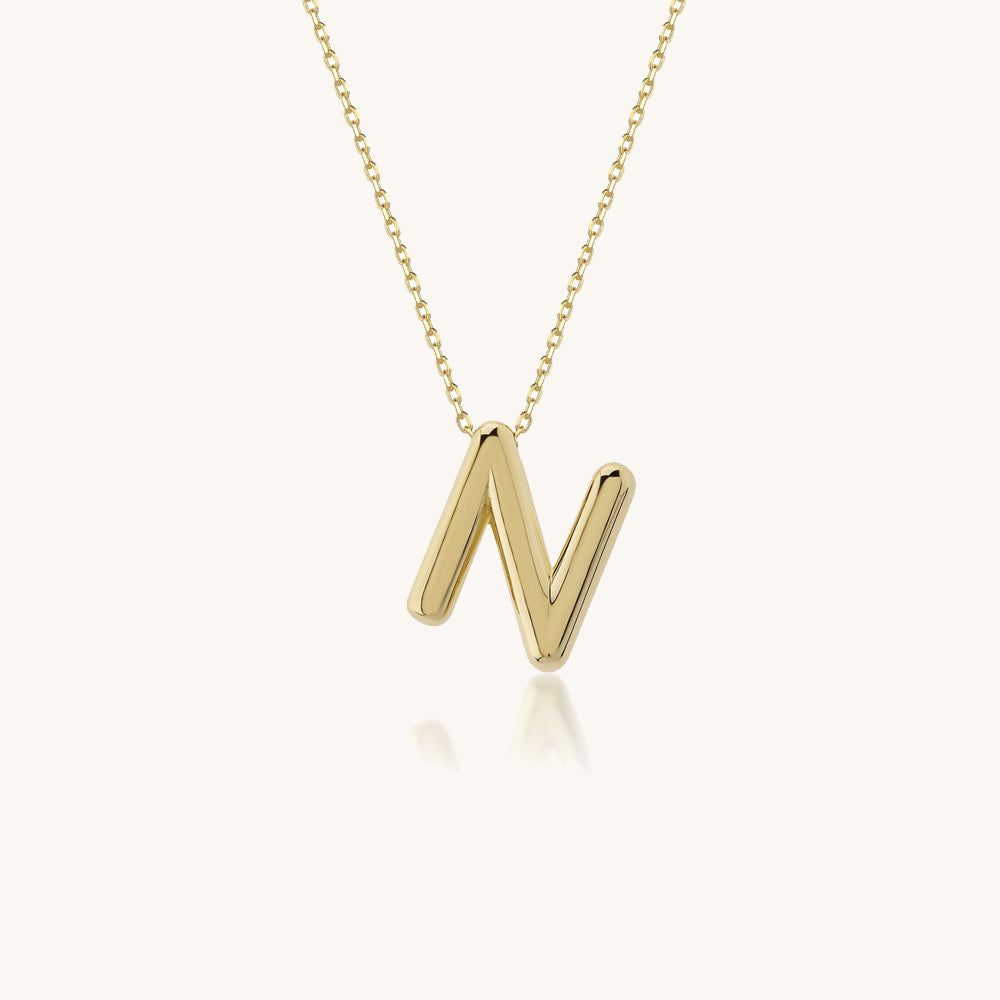 Balloon Letter Gold Necklace