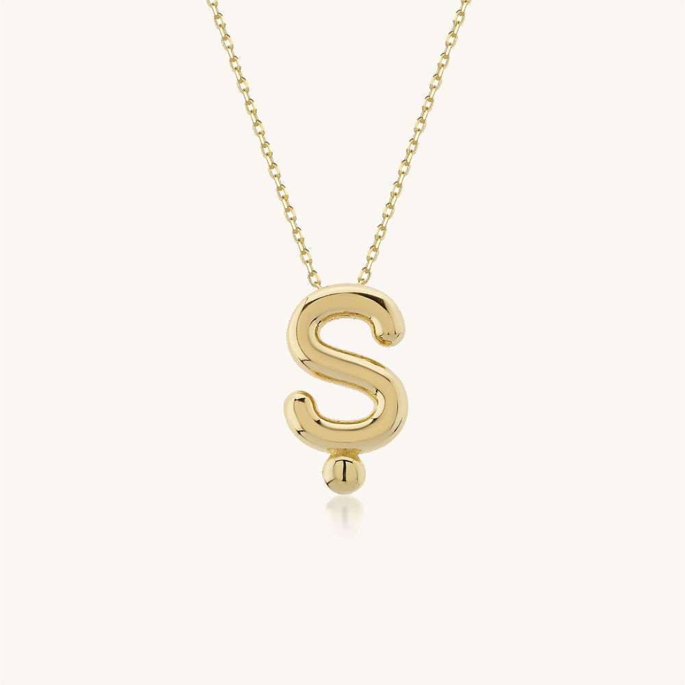 Balloon Letter Gold Necklace