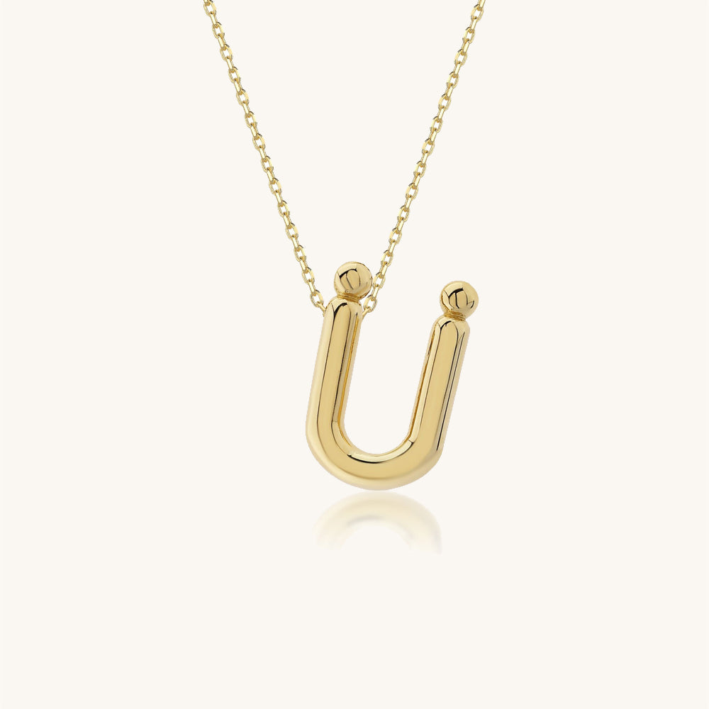 Balloon Letter Gold Necklace