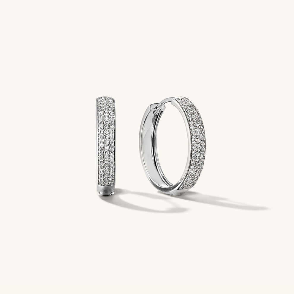 Bold Diamond Medium Hoop Earrings