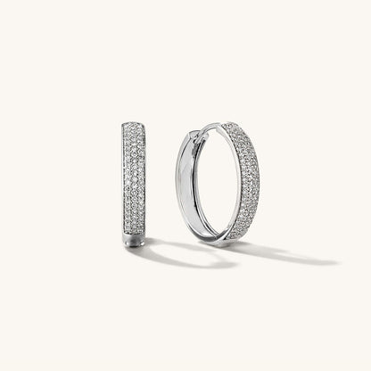 Bold Diamond Medium Hoop Earrings