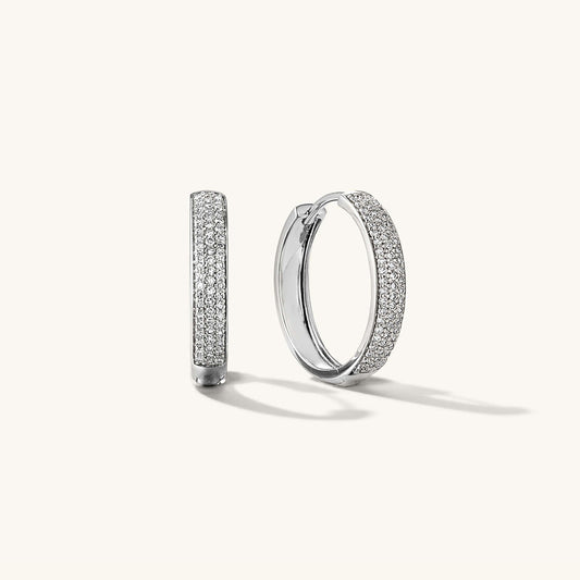 Bold Diamond Medium Hoop Earrings