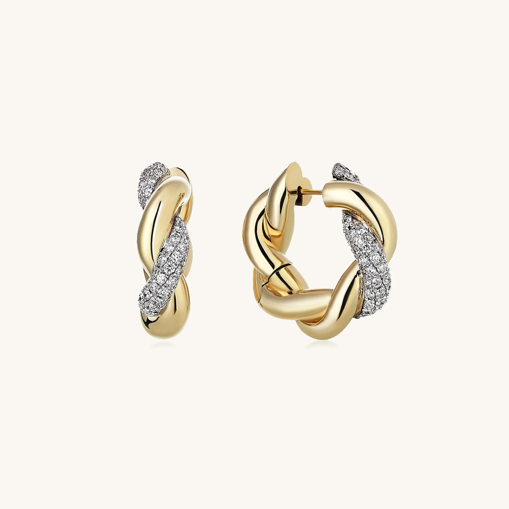 Spiral Diamond Earring