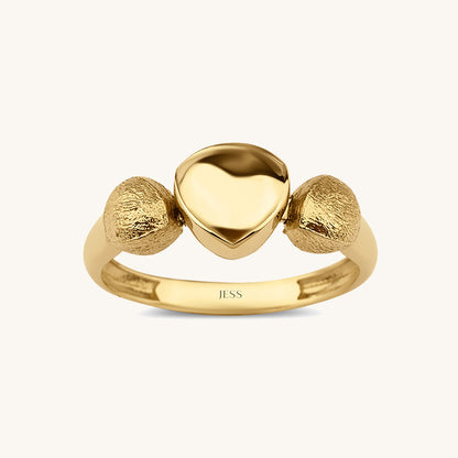 Double Textured Gold Ring