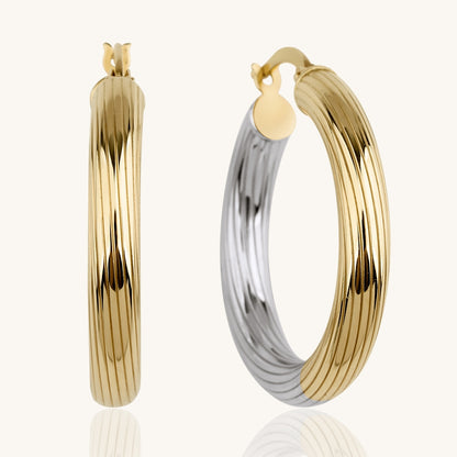 Double Colored Hoop Gold Earring