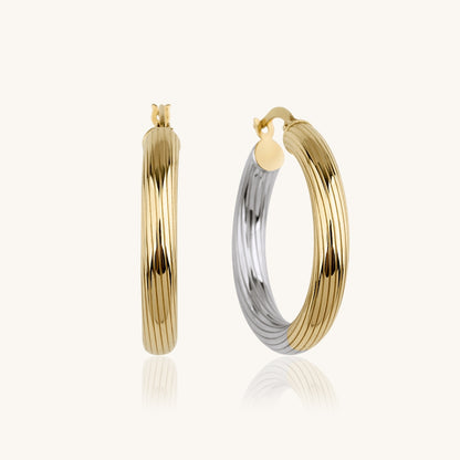 Double Colored Hoop Gold Earring