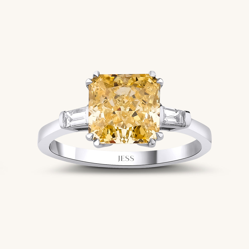 Cushion Topaz Diamond Ring