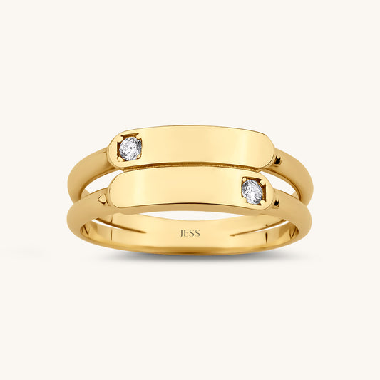 Double Wedding Ring Gold Ring