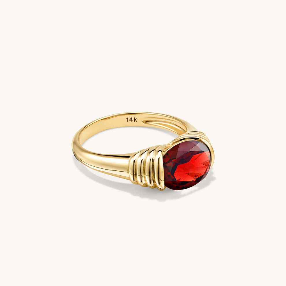 Garnet Gold Ring