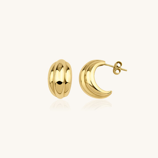 Crescent Gold Earring