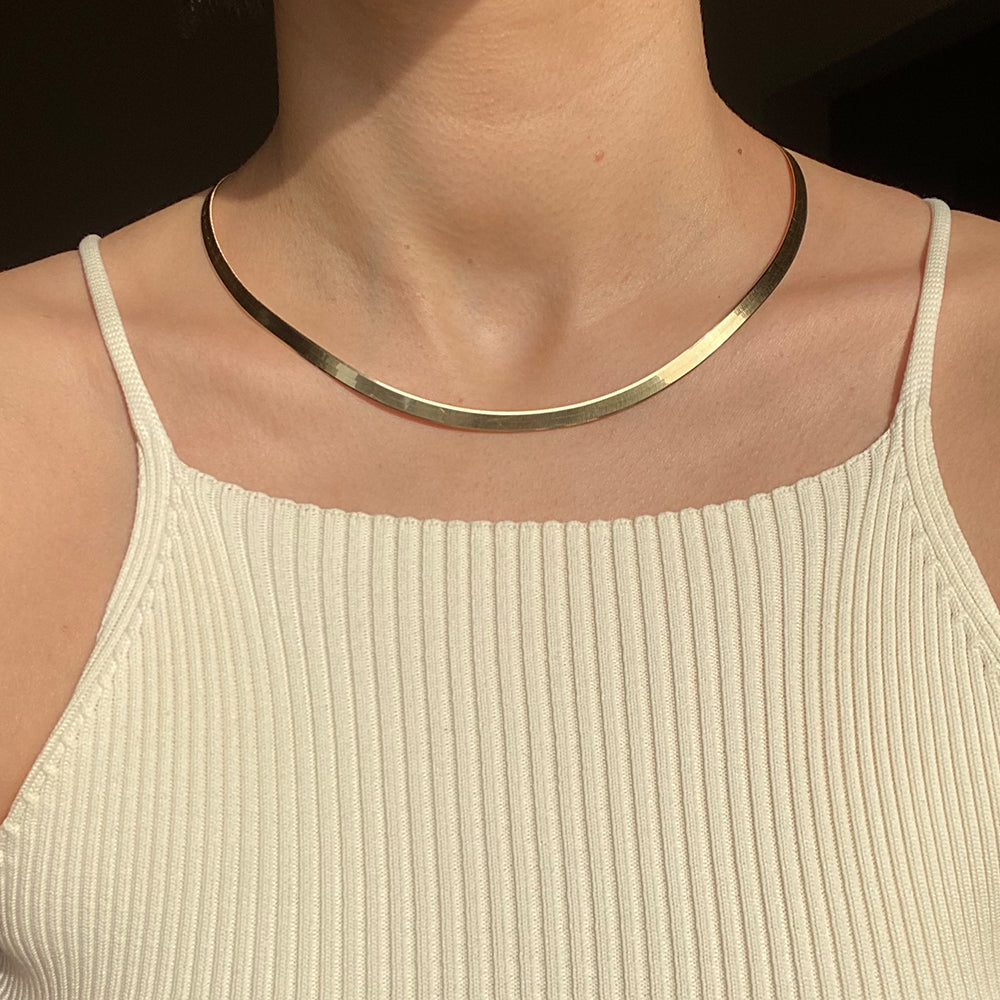 5mm Italian Crushed Chain Gold Necklace