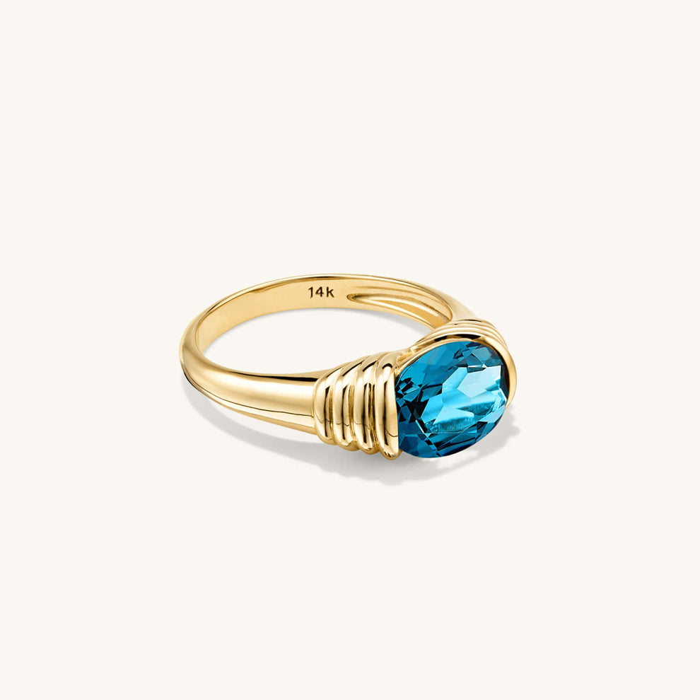 Blue Topaz Gold Ring