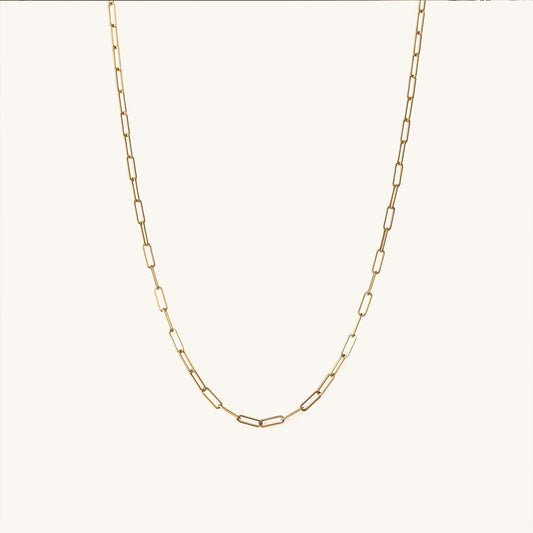 Mini Paperclip Chain Gold Necklace