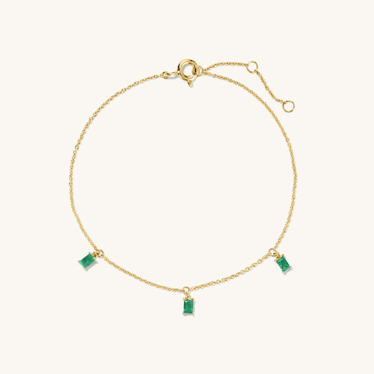 Mini Emerald Diamond Bracelet