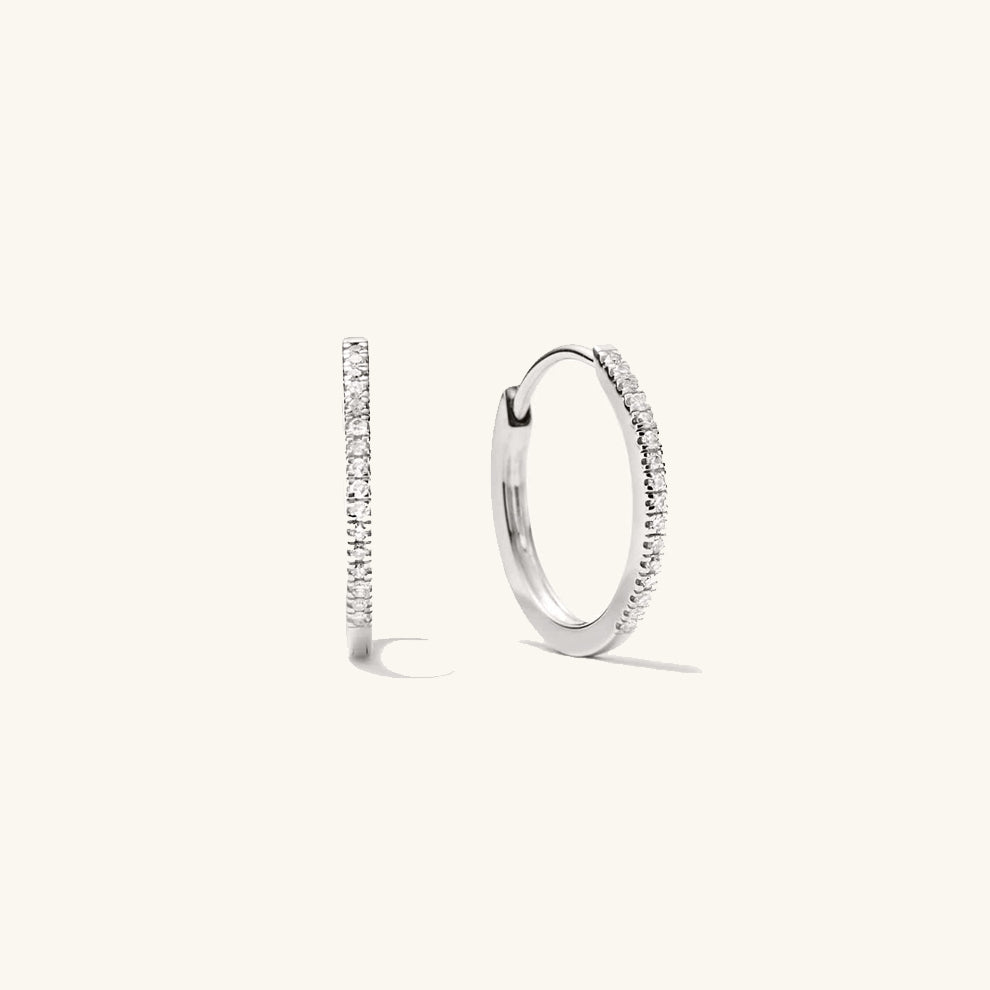 Diamond Medium Hoop Earrings