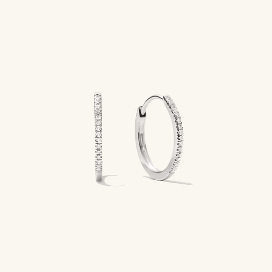 Diamond Medium Hoop Earrings