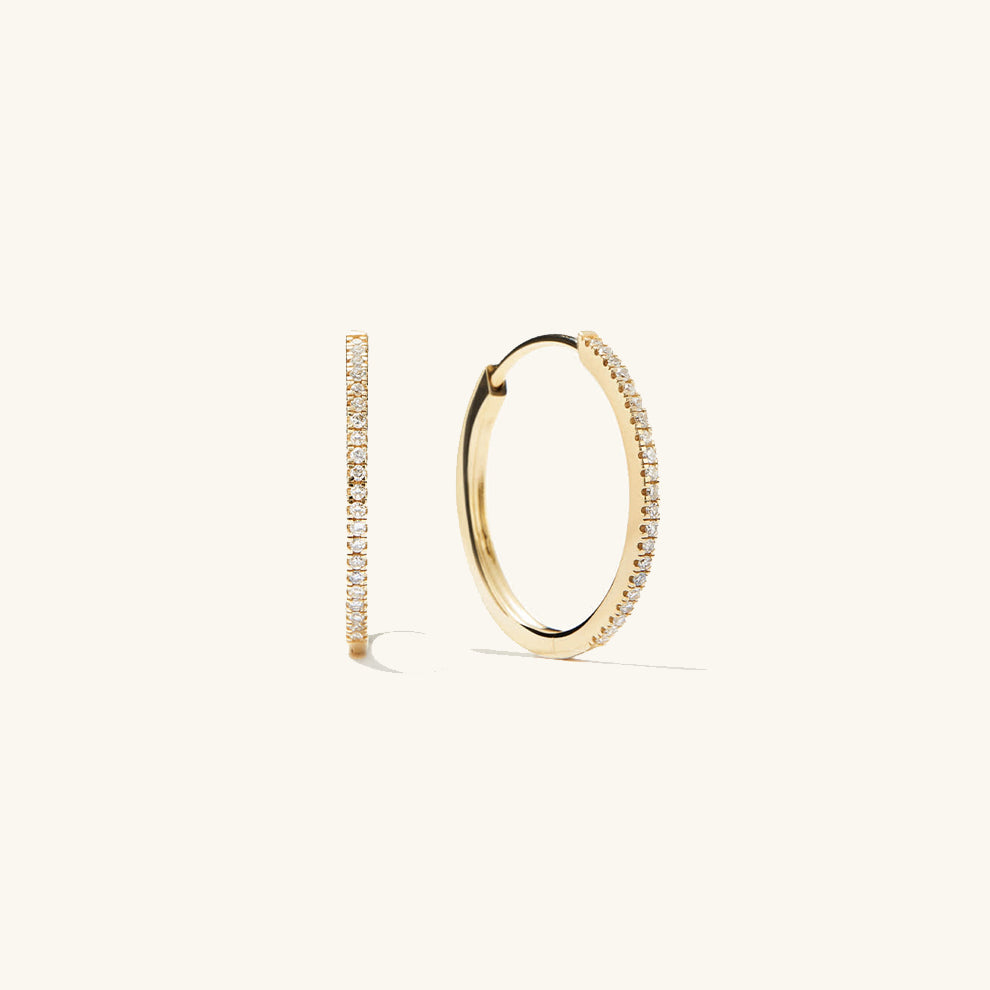 Diamond Medium Hoop Earrings