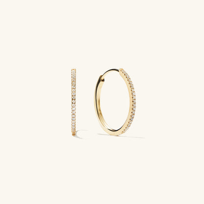 Diamond Medium Yellow Hoop Earrings