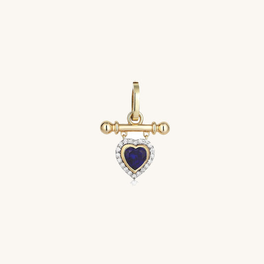 Sapphire Heart Diamond Pendant