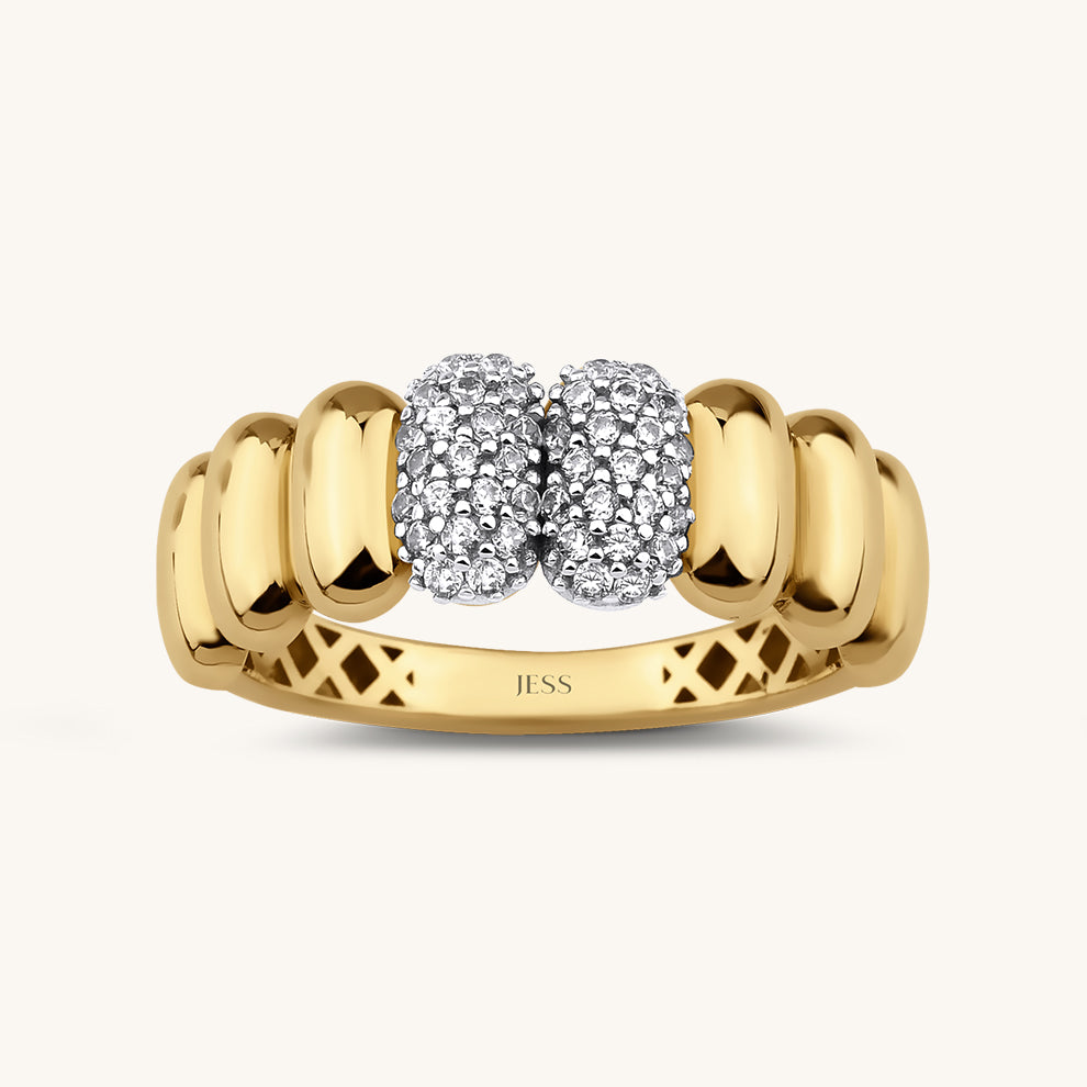 Swarovski Tube Gold Ring