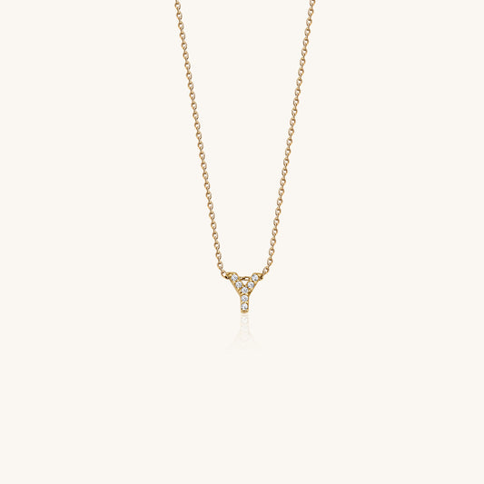 Gold Letter Necklace with Stones