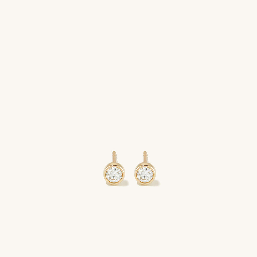 Small Solitaire Gold Earring