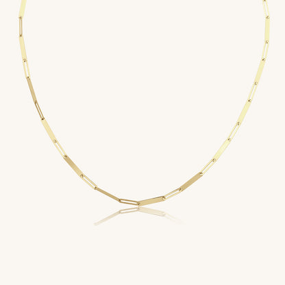 Thin Paperclip Chain Gold Necklace