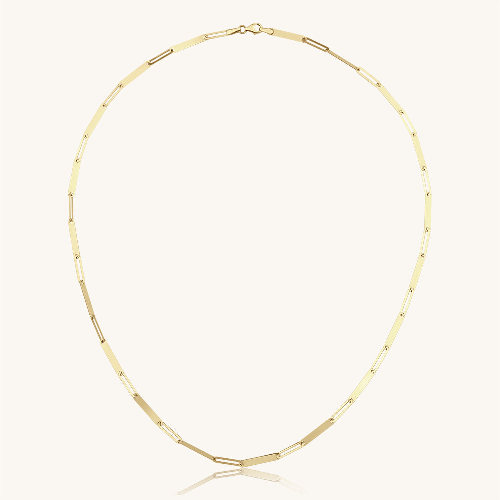 Thin Paperclip Chain Gold Necklace