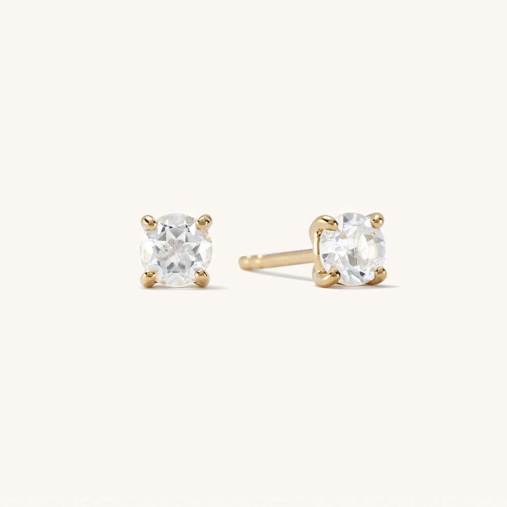 Topaz Solitaire Diamond Earring